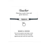 Bracelet en forme de carte pour enseignant, bracelet pour enseignant, boucles d'oreilles, montre de plongée pour homme, One Size, Métal, Pas de gemme