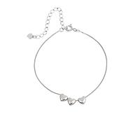 Bracelet en forme de cœur pour femme et adolescente en argent sterling 925 - Jolies breloques flottantes réglables - Chaîne en maille vénitienne délicate - Cadeau idéal pour Noël, Saint-Valentin
