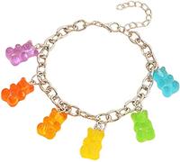 Bracelet en forme d'ours caoutchouteux Bague à main réglable pour cadeau de bijoux pour femmes pour fillesDeft a été traité