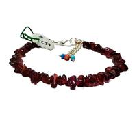 Bracelet en grenat brut de 3 à 6 mm, perles lisses, 17,8 cm, fermoir plaqué argent réglable, pour hommes et femmes | LK_STACK_03348