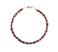 Bracelet en grenat du Mozambique, perles à facettes de 3 mm, forme rondelle, fermoir plaqué or de 17,8 cm, pour hommes et femmes | LK_STACK_04773