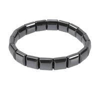 Bracelet en hématite | Énergie élastique et stylée | Bracelet carré en pierre naturelle - Pour voyage, travail, utilisation quotidienne, rendez-vous amoureux, père, femme, anniversaire, Saint-Valentin