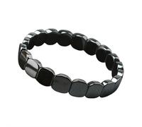 Bracelet en hématite pour homme - Bracelet élastique classique en pierre - Design de perles réglables pour la confiance et la concentration mentale - Cadeau minéral naturel