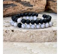 Bracelet en howlite et onyx