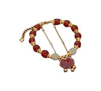 Bracelet en jade en or pour femme - Bracelet en jade - Cadeau élégant pour femme - Montre sur bracelet en cuir, taille unique, Métal, Pas de gemme
