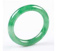 Bracelet en Jade pour Femme, Bracelet en Jade À Fleur Flottante Verte, Bracelet en Jade À Barre Ronde pour Femme, Porte-Bonheur, pour Petite Amie, pour Amis, avec Boîte À Bijoux,54mm