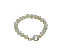 Bracelet en jade synthétique de haute qualité avec boucle pour femme - Bracelet élastique pour 21e anniversaire, taille unique, Verre, Pas de gemme