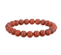 Bracelet en jaspe rouge pour améliorer la concentration et les relations - Renforcer la vie amoureuse - Bracelet de perles de 8 mm pour homme et femme - Taille élastique réglable