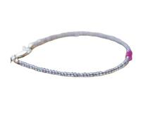 Bracelet en labradorite et saphir rose, perles facettées de 2 à 2,5 mm, fermoir plaqué argent de 17,8 cm, pour hommes et femmes | LK_STACK_07990