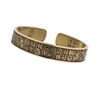 Bracelet en laiton gravé « Hundred Blessings » pour la mode culturelle, le confort des cent bénédictions, Medium, Comme décrit