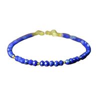 Bracelet en lapis-lazuli, perles rondes à facettes de 4 mm, fermoir plaqué or de 17,8 cm, pour hommes et femmes | LK_STACK_04393