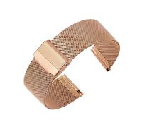 Bracelet en maille d'acier inoxydable à dégagement rapide universel 17 mm, 19 mm, 21 mm, 0,6 mm(Rose Gold,18mm)
