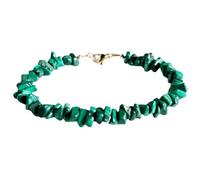Bracelet en malachite 3-5 mm en forme de pépites lisses de 17,8 cm, fermoir plaqué or, bracelet pour homme et femme | LK_STACK_04549