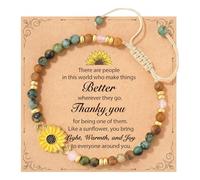 Bracelet en malachite tournesol pour femme - Pour la positivité, la force et l'amour - Pour anniversaire, Noël ou comme remerciement - Bracelet inscriptible pour amis et collègues, taille unique