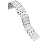 Bracelet en métal en céramique 16mm 18mm 20mm 22mm bracelet de montre d'affaires à dégagement rapide for hommes et femmes(Silver-White,22mm)