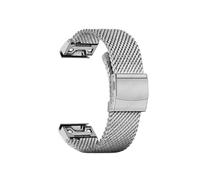 Bracelet en métal milanais de 1.0mm adapté for Garmin Fenix 8 7 6X 6S 6 Pro 5X 5 Bracelet en acier inoxydable adapté for Bracelet de montre for Garmin 26mm 22mm 20mm(Silver,For Garmin 22mm)