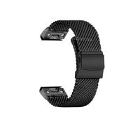 Bracelet en métal milanais de 1.0mm adapté for Garmin Fenix 8 7 6X 6S 6 Pro 5X 5 Bracelet en acier inoxydable adapté for Bracelet de montre for Garmin 26mm 22mm 20mm(Black,For Garmin 22mm)