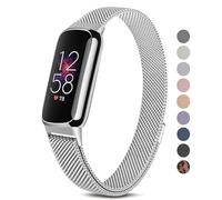 Bracelet en métal pour Fitbit Luxe pour homme et femme, sangles réglables en acier inoxydable pour traqueur d'activité Fitbit Luxe/Luxe, édition spéciale (argenté)