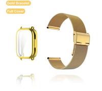Bracelet En Métal Pour Montre Redmi 5,Bracelet Actif Avec Boîtier De Protection D'Écran,Bracelet De Montre Redmi Watch 5 Lite.Gold With Case.22Mm Watchband