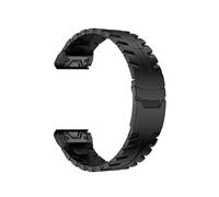 Bracelet en métal QuickFit 26 mm for Garmin Fenix 8 51 mm 7 7X 6 6X Pro 3 5 5X Plus Bracelet en acier inoxydable Bel(Black,For Garmin Fenix 8 51mm)