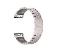 Bracelet en métal QuickFit 26 mm for Garmin Fenix 8 51 mm 7 7X 6 6X Pro 3 5 5X Plus Bracelet en acier inoxydable Bel(Titanium Color,26mm For Fenix 6X 6XPro)