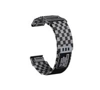 Bracelet en Nylon 22mm 26mm Compatible avec Garmin Fenix 7X 7 Pro 6X 6 5X 5Plus/ Tactix7/ Forerunner 965 955 /Enduro 2(Grid gray,Q ui ck f it 22mm)