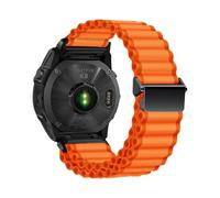 Bracelet en nylon à dégagement rapide Ocean 26mm, 22mm, 20mm, Pour Garmin Fenix E 8, 7, 47, 51mm, 5, 5xplus, 6XPro, 7XPro, Tactix7(Orange B,22MM)