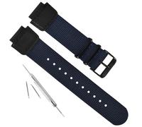 Bracelet en nylon compatible avec Casio SGW-500 / SGW-300 / SGW-400H / AE-1000W / AE-1100 / AE-1200 / W-735H / W-S210 / W-800H / W-216/210/200 / AQ-S810W / AEQ-110W / AEQ-110W 10 / F 108 / MRW-200H,