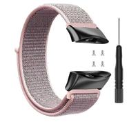 Bracelet en nylon compatible avec Garmin Forerunner 45/45S - Bracelet de rechange pour montre connectée Garmin Swim 2 - Accessoire de rechange - Connecteurs métalliques (noir et rose)