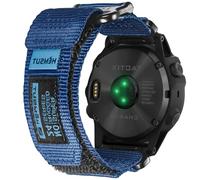Bracelet en nylon de 22 mm compatible avec Garmin Fēnix 8 Solar/8 AMOLED 47 mm/Fēnix 7/Fēnix 6/Fēnix 5/Forerunner 965/Instinct/MARQ Fermeture Velcro Ultra léger et respirant Bracelet de rechange