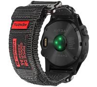 Bracelet en nylon de 22 mm compatible avec Garmin Fēnix 8 Solar/8 AMOLED 47 mm/Fēnix 7/Fēnix 6/Fēnix 5/Forerunner 965/Instinct/MARQ Fermeture Velcro Ultra léger et respirant Bracelet de rechange