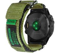 Bracelet en nylon de 22 mm compatible avec Garmin Fēnix 8 Solar/8 AMOLED 47 mm/Fēnix 7/Fēnix 6/Fēnix 5/Forerunner 965/Instinct/MARQ Fermeture Velcro Ultra léger et respirant Bracelet de rechange