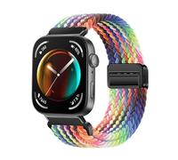 Bracelet en nylon tissé Pour Huawei Watch Fit 3/4/4Pro, bracelet de sport respirant Pour Huawei Fit4/Fit4Pro(New Rainbow,For Fit 4 Pro)