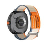 Bracelet en nylon tissé Pour Samsung Galaxy Watch 8 40 44mm, bracelet de sport respirant Pour Watch8 Classic 46mm, Band de remplacement(Black Orange Rice,For Watch 8 40MM)