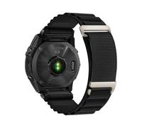 Bracelet en nylon tissé QuickFit 20/22/26mm Pour Garmin Fenix 8 47mm 51mm E 7 7X 6 6X 5 5X Plus/Enduro 3/Epix Pro Gen 2(Black Titanium,26mm)