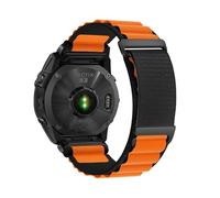 Bracelet en nylon tissé QuickFit 20/22/26mm Pour Garmin Fenix 8 47mm 51mm E 7 7X 6 6X 5 5X Plus/Enduro 3/Epix Pro Gen 2(Orange Black,20mm)