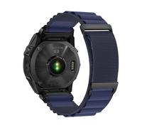 Bracelet en nylon tissé QuickFit 20/22/26mm Pour Garmin Fenix 8 47mm 51mm E 7 7X 6 6X 5 5X Plus/Enduro 3/Epix Pro Gen 2(Navy Blue,26mm)