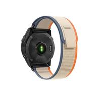 Bracelet en nylon tissé QuickFit 22/26mm Pour Garmin Fenix 8 47/51mm 7 7X 6 6X Pro 5X Plus Enduro 3, bracelet de sport respirant Accessoires(Orange Rice,22MM)