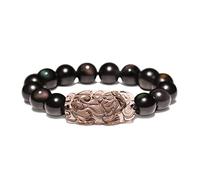 Bracelet en Obsidienne, Bracelet Chakra Spirituel en Obsidienne dorée Naturelle, amulette Porte-Bonheur réglable, Bracelet for Hommes et Femmes, Style D,(Style c,10mm)