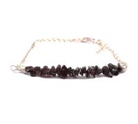 Bracelet en obsidienne noire, perles lisses en forme de pépites de 3 à 6 mm, réglable, 17,8 cm, plaqué or rose, pour hommes et femmes | LK_STACK_01035
