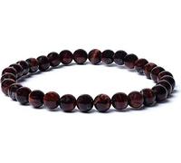 Bracelet en oeil de tigre rouge de qualité AA élastique -- 0,6 cm