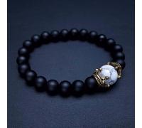 Bracelet en onyx et howlite