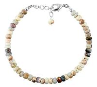 Bracelet en opale australienne, perles à facettes de 3 à 3,5 mm, forme rondelle, 17,8 cm, fermoir plaqué or rose, pour hommes et femmes | LK_STACK_00878