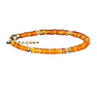 Bracelet en opale éthiopienne de 3,5 mm, perles lisses en forme de rondelle, fermoir plaqué or réglable de 17,8 cm, pour hommes et femmes | LK_STACK_02673