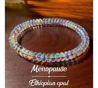 Bracelet en opale éthiopienne naturelle pour ménopause, bijoux en cordon élastique extensible, aide à maintenir l'équilibre émotionnel