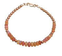 Bracelet en opale éthiopienne, perles rondes de 3 à 3,5 mm, taille lisse, 17,8 cm, fermoir plaqué or rose, pour hommes et femmes | LK_STACK_02713