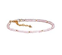 Bracelet en opale rose ronde de 2 mm, perles à facettes, fermoir plaqué or réglable de 17,8 cm, pour hommes et femmes | LK_STACK_05460