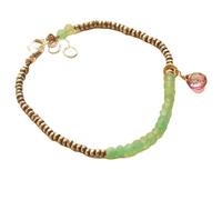 Bracelet en opale verte et tourmaline rose, perles facettées en forme de poire et rondelles de 3 mm, fermoir plaqué argent réglable de 17,8 cm, pour hommes et femmes | LK_STACK_07765