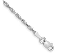 Bracelet en or blanc 10 carats de 1,8 mm à maillons de 20 cm pour homme et femme