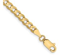 Bracelet en or jaune massif 10 carats 3,8 mm ouvert concave 10 carats 23 centimètres pour homme et femme